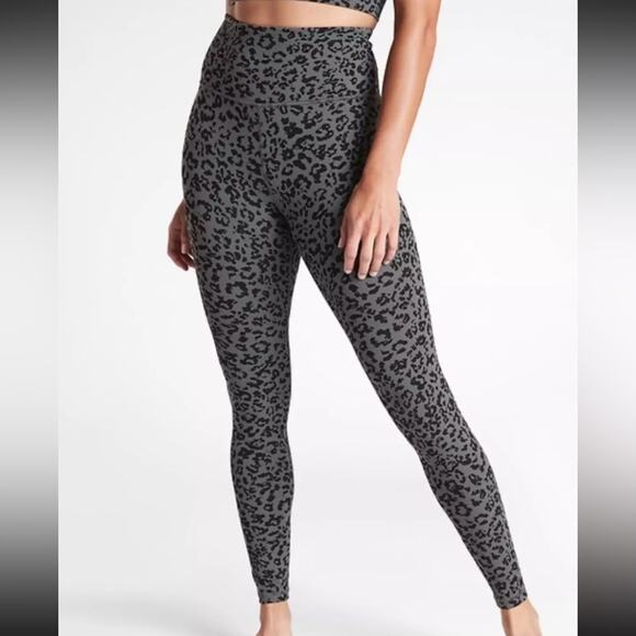 Athleta Leopard Elation Ultra High Rise Tight,Anthracite Grey S #501019 - Picture 1 of 11